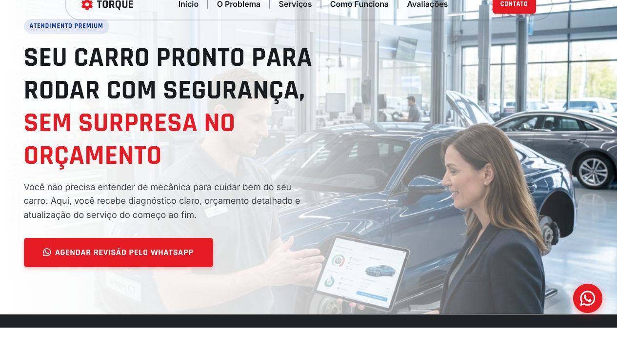 Projeto autoral de site para centro automotivo criado por Marcos Ribeiro